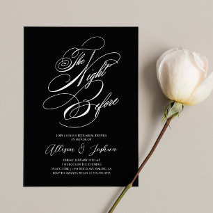 The Night Before Wedding Rehearsal Dinner Elegant Invitation