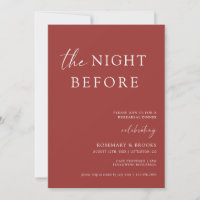 The Night Before Wedding Rehearsal Dinner Invitati