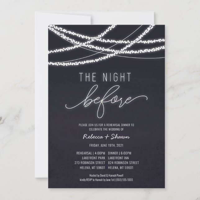 The Night Before Wedding Rehearsal Dinner Invitation (Front)