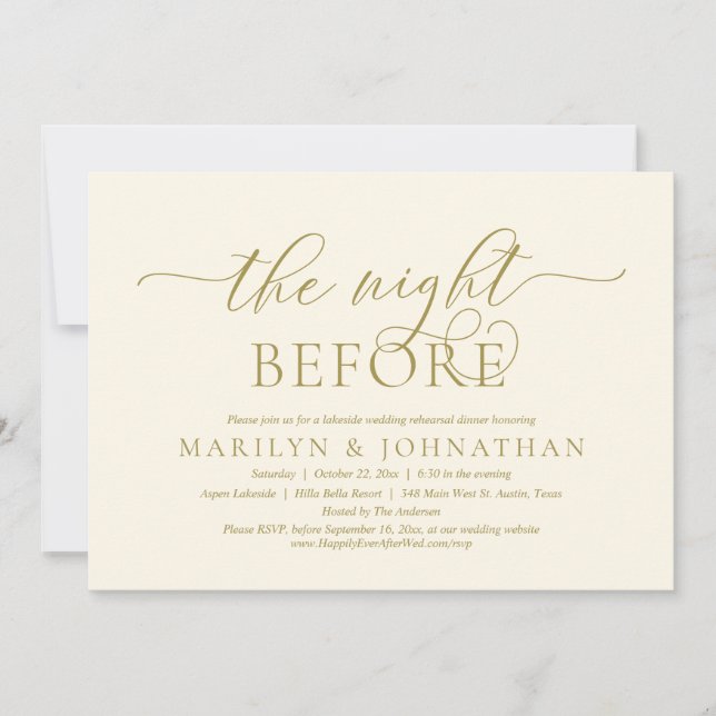 The Night Before, Wedding Rehearsal Dinner Invitation (Front)