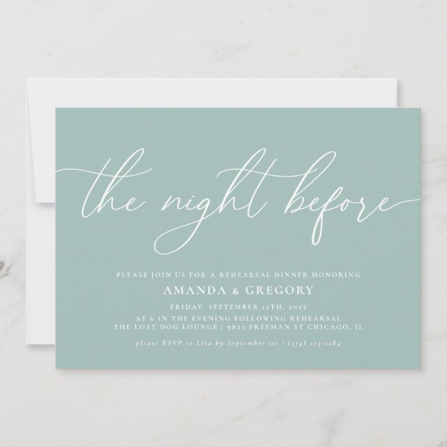 The Night Before Wedding Rehearsal Dinner Invitation (Front)