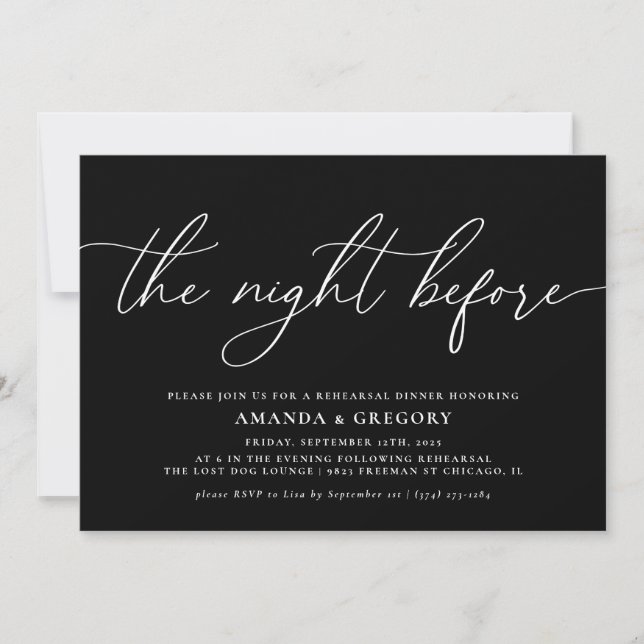 The Night Before Wedding Rehearsal Dinner Invitation (Front)