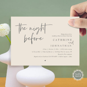 The night before, Wedding Rehearsal Dinner Invitation