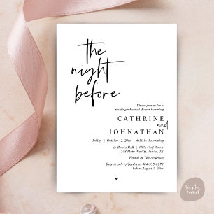 The night before, Wedding Rehearsal Dinner Invitation