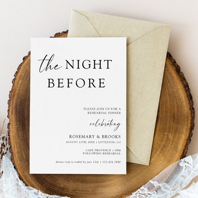 The Night Before Wedding Rehearsal Dinner Invitation (Creator Uploaded)
