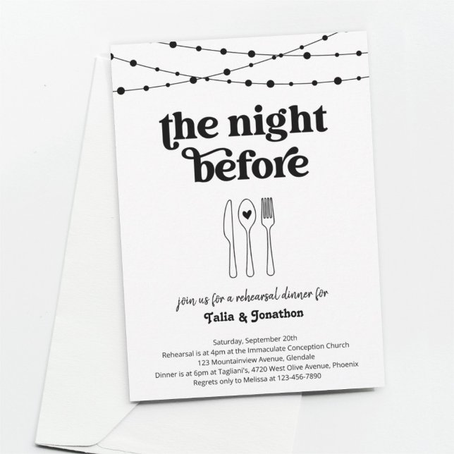 The Night Before Wedding Rehearsal Dinner Invitation (Creator Uploaded)