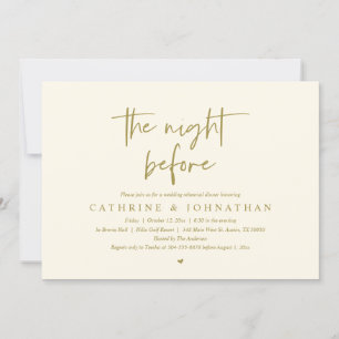 The night before, Wedding Rehearsal Dinner Invitation