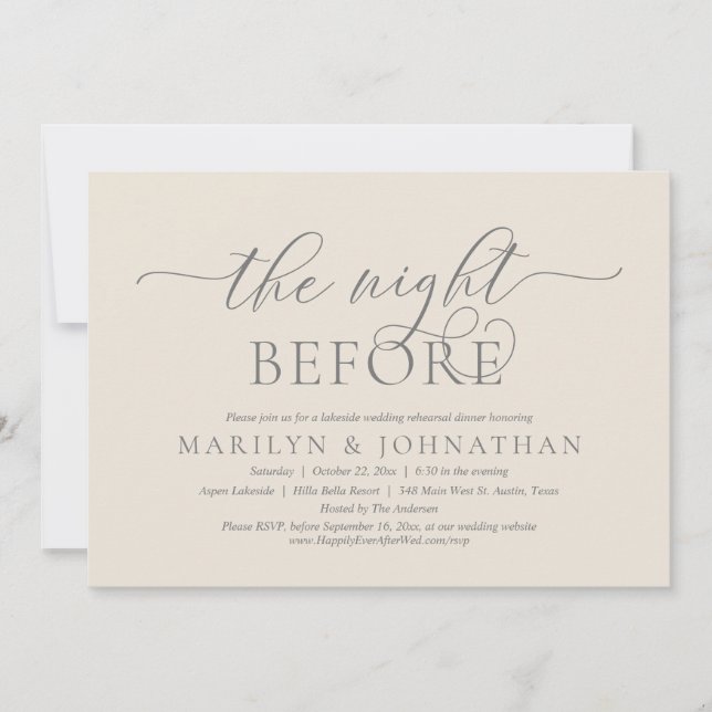 The Night Before, Wedding Rehearsal Dinner Invitation (Front)