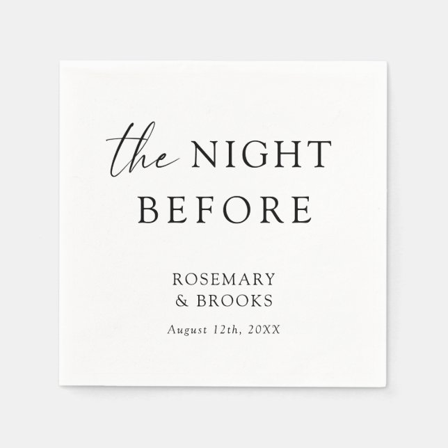 The Night Before Wedding Rehearsal Dinner Napkin (Front)