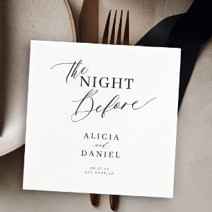 The night before wedding rehearsal dinner napkin