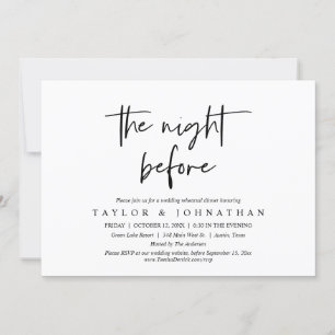 The Night Before, Wedding Rehearsal Dinner Party Invitation