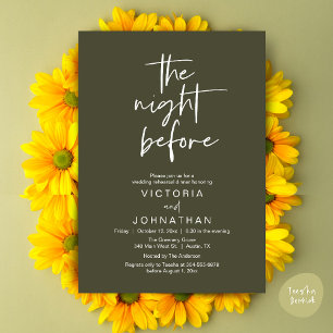 The Night Before, Wedding Rehearsal Dinner Party Invitation