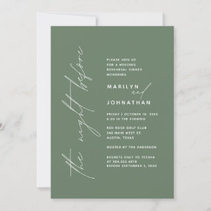 The Night Before Wedding Rehearsal Dinner Party t1 Invitation
