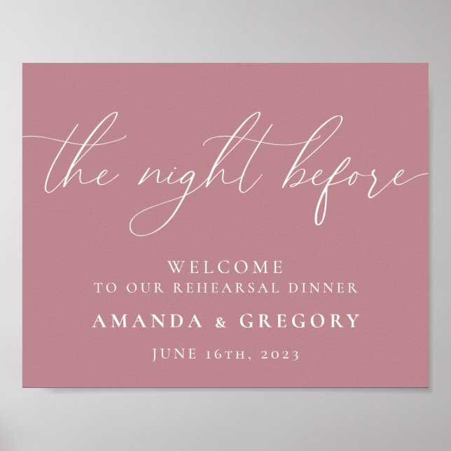 The Night Before Wedding Rehearsal Dinner Welcome  Poster (Front)