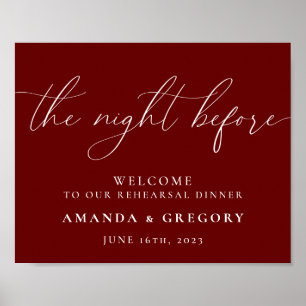 The Night Before Wedding Rehearsal Dinner Welcome  Poster