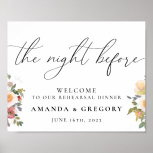 The Night Before Wedding Rehearsal Dinner Welcome Poster