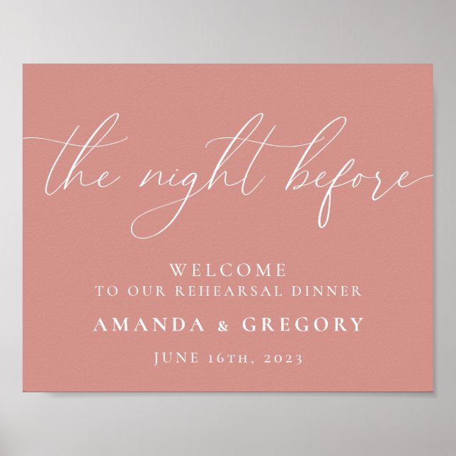 The Night Before Wedding Rehearsal Dinner Welcome  Poster (Front)
