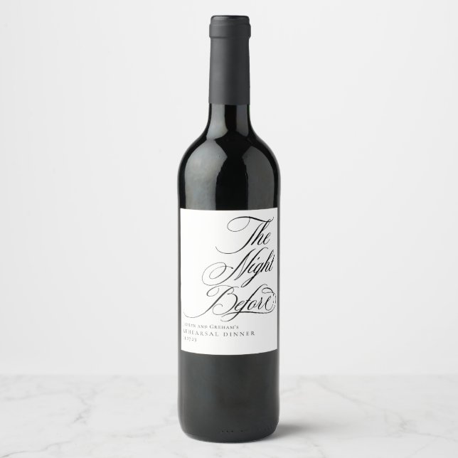 The Night Before Wedding Rehearsal Dinner  Wine Label (Front)
