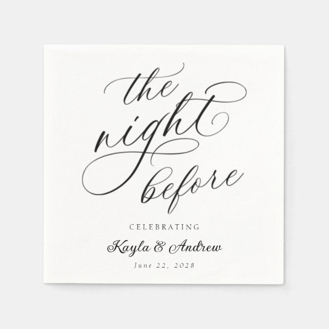 The Night Before Wedding Rehearsal Napkin (Front)