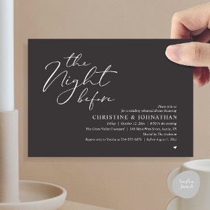 The Night Before Wedding Rehearsal Romantic Dinner Invitation