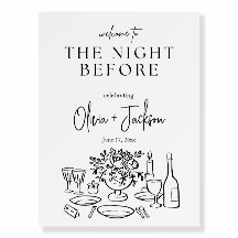 The Night Before Welcome Sign Template, Hand Drawn