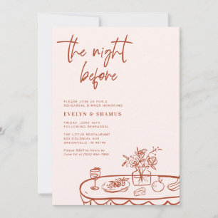 The Night Before Whimsical Doodle Rehearsal Dinner Invitation