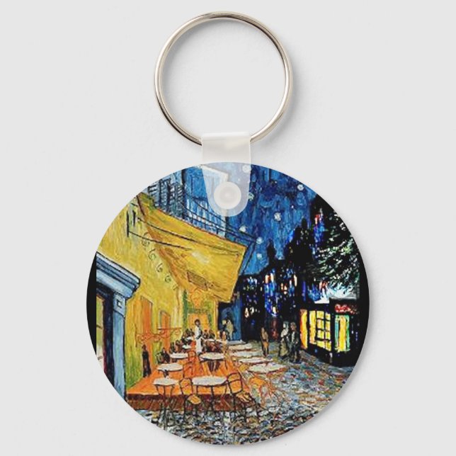 The Night Cafe, Fine Art by Van Gogh Key Ring (Front)