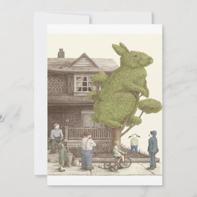 The Night Gardener - Rabbit Tree | Rabbit Photo Holiday Card (Front)