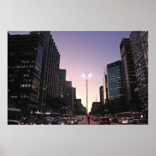 The Night In The Paulista Avenue - Sao Paulo Poster