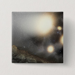 The night sky as seen from a hypothetical plane 15 cm square badge