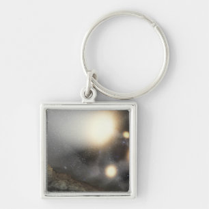 The night sky as seen from a hypothetical plane key ring