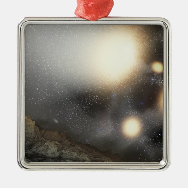 The night sky as seen from a hypothetical plane metal ornament (Front)