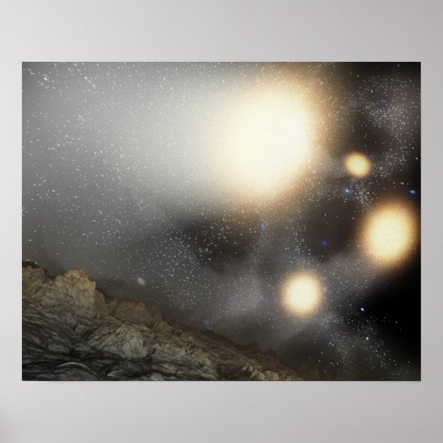 The night sky as seen from a hypothetical plane poster (Front)