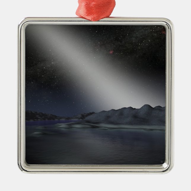 The night sky from a hypothetical alien planet metal tree decoration (Front)