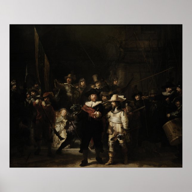 The Night Watch by Rembrandt van Rijn Poster (Front)