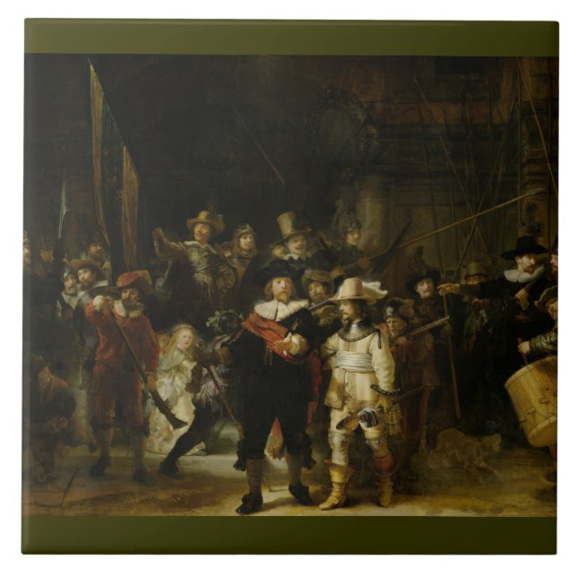 The Night Watch, Rembrandt van Rijn Tile (Front)
