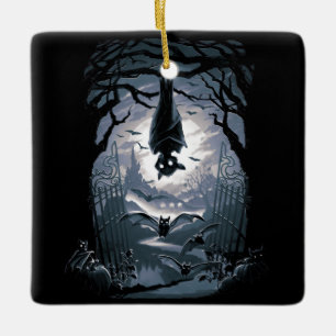 The Night Welcomes You Ceramic Ornament