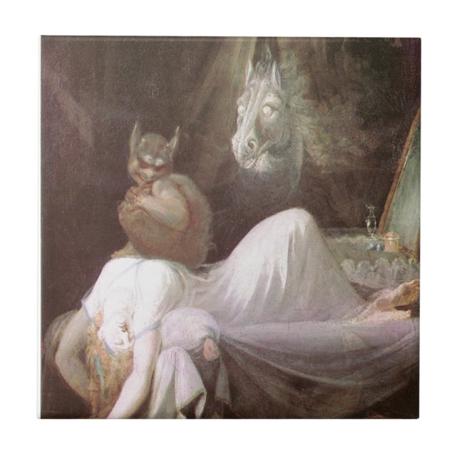 The Nightmare: Henry Fuseli; 18th c. Ceramic Tile (Front)