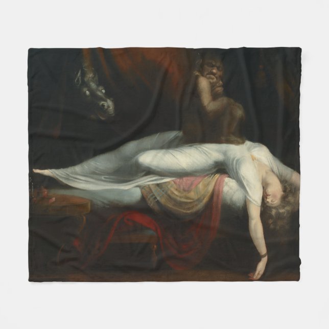 The Nightmare Henry Fuseli Painting Fleece Blanket (Front (Horizontal))