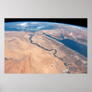 The Nile River, Red Sea And Mediterranean Sea. Poster