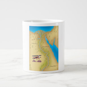 The Nile vintage style old map poster Large Coffee Mug