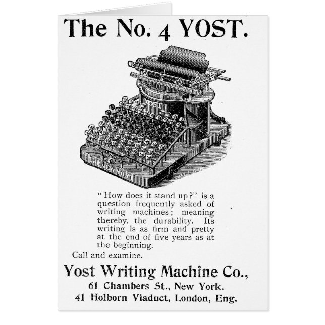 The No. 4 Yost Writing Machine (Front)