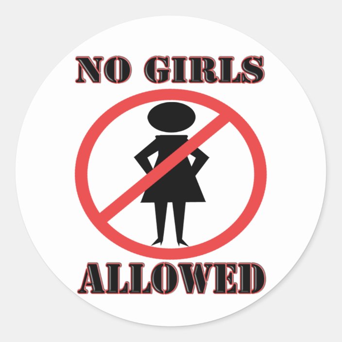 The No Symbol Pictogram No Girls Allowed Classic Round Sticker Zazzle