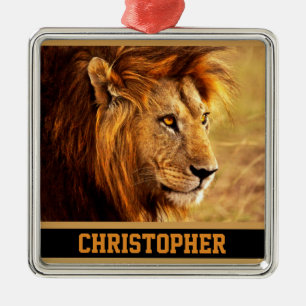 The Noble Lion Photograph Metal Ornament