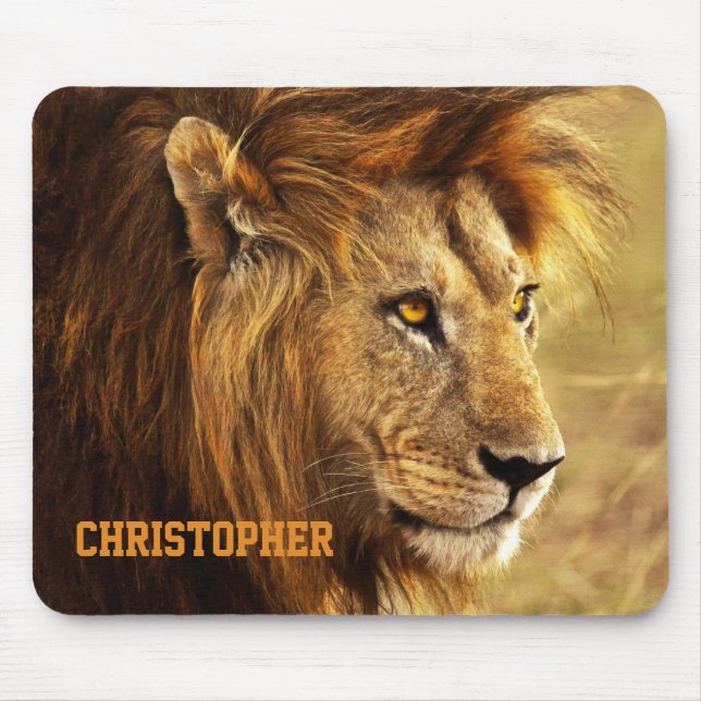 The Noble Lion Photograph Mouse Pad (Front)