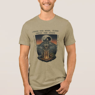The Nocturnal Guardian: Customise Wolf Midnight Tri-Blend Shirt