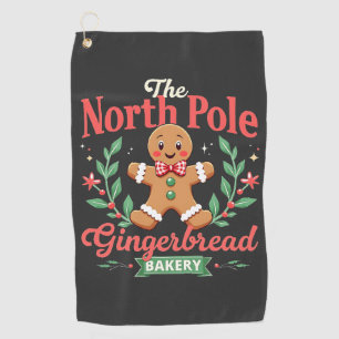 The North Pole Gingerbread Bakery Christmas Golf Towel