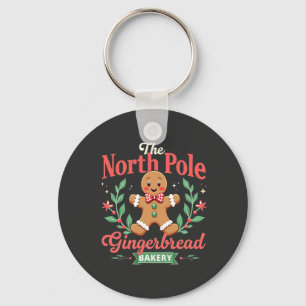 The North Pole Gingerbread Bakery Christmas  Key Ring