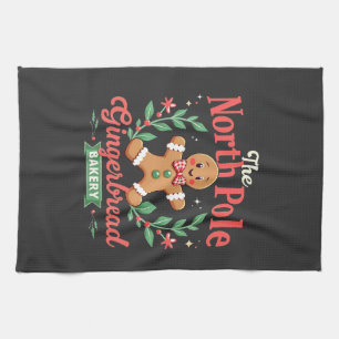 The North Pole Gingerbread Bakery Christmas Tea Towel