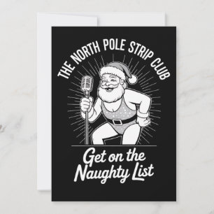 The North Pole Strip Club Christmas Santa Dancing Holiday Card